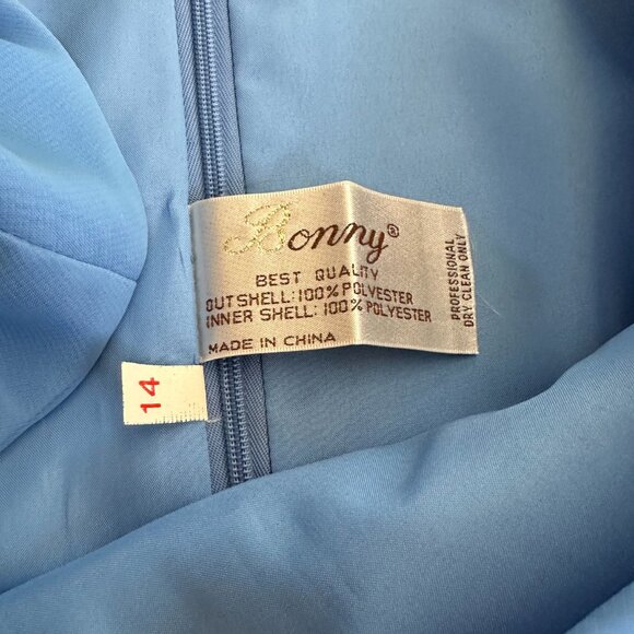 Bonny‎ Blue Wedding Bridesmaid Dress Mother of Bride 14 Beaded Embellishment - Picture 5 of 8